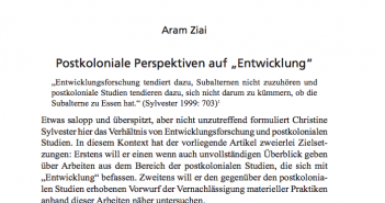 Postkoloniale Perspektiven auf “Entwicklung”